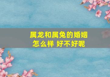 属龙和属兔的婚姻怎么样 好不好呢